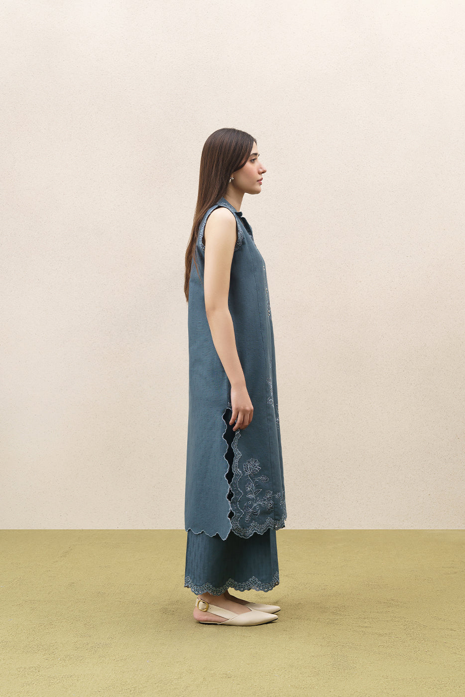 2 PIECE EMBROIDERED SELF JACQUARD SUIT-WHISPERING VINES (UNSTITCHED)