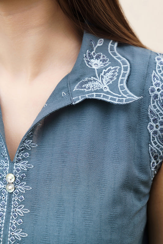 2 PIECE EMBROIDERED SELF JACQUARD SUIT-WHISPERING VINES (UNSTITCHED)