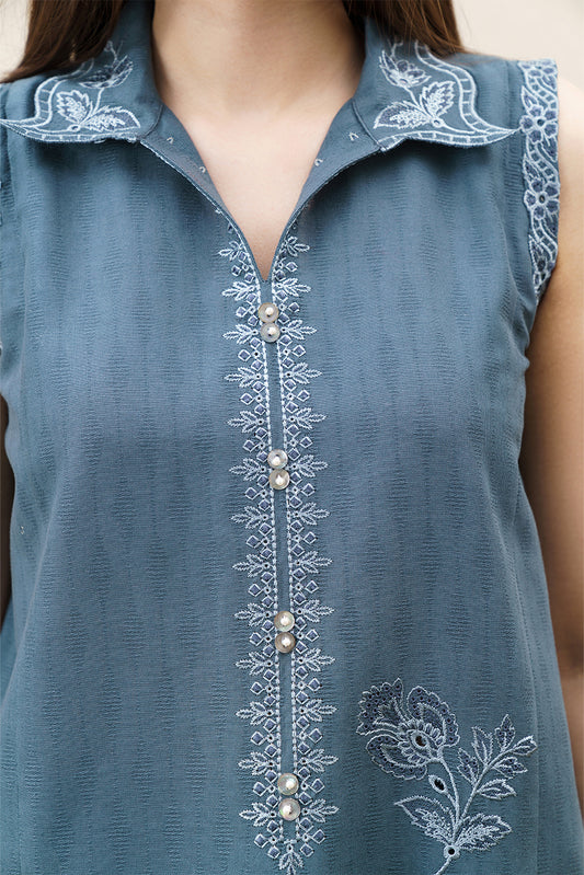 2 PIECE EMBROIDERED SELF JACQUARD SUIT-WHISPERING VINES (UNSTITCHED)