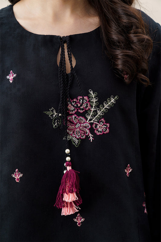 2 PIECE EMBROIDERED KHADDAR SUIT-MYSTIC BLOOM (UNSTITCHED)