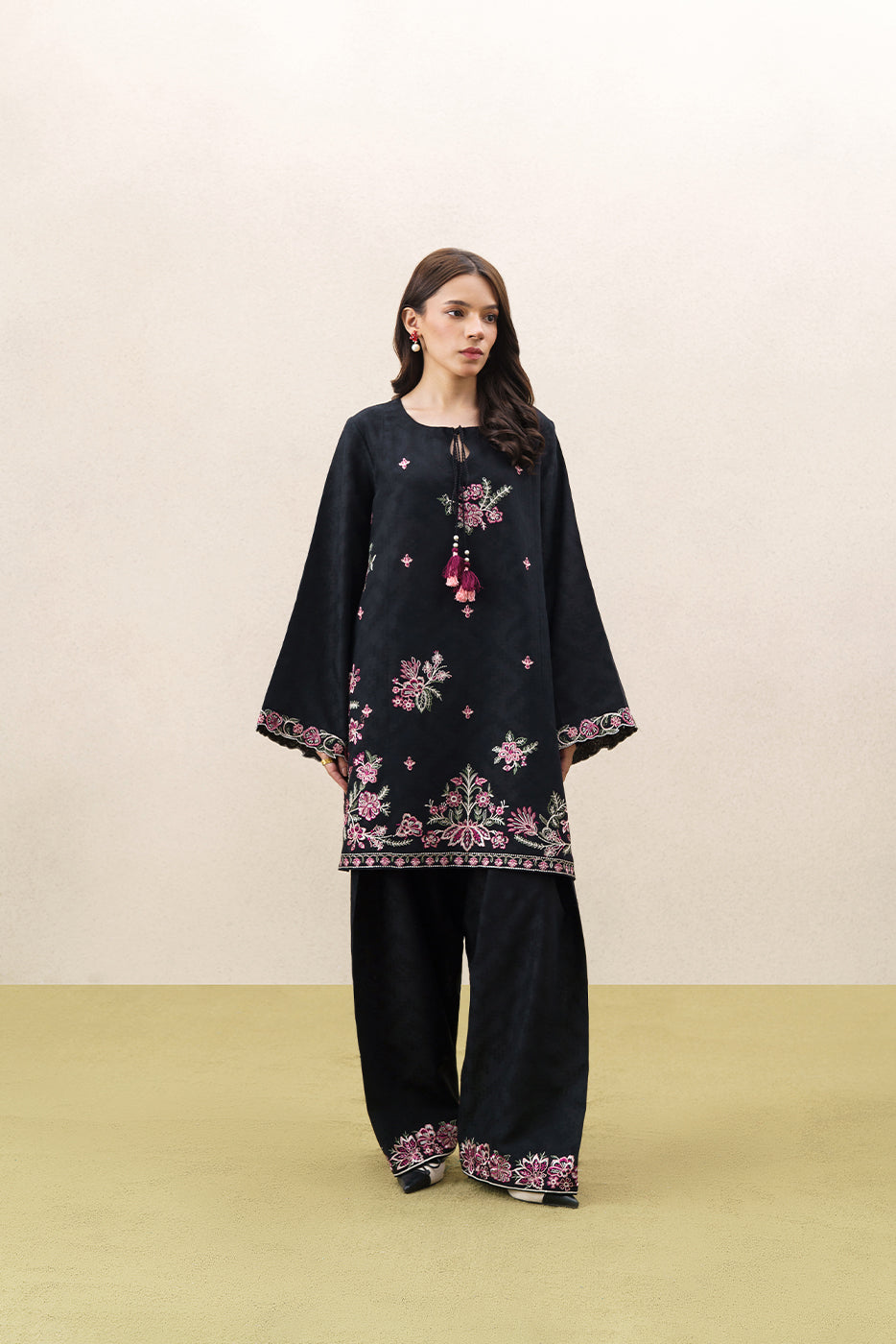 2 PIECE EMBROIDERED KHADDAR SUIT-MYSTIC BLOOM (UNSTITCHED)
