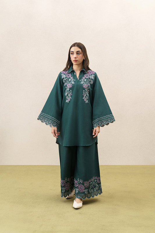 2 PIECE EMBROIDERED SELF JACQUARD SUIT-MEADOW TAPESTRY (UNSTITCHED)