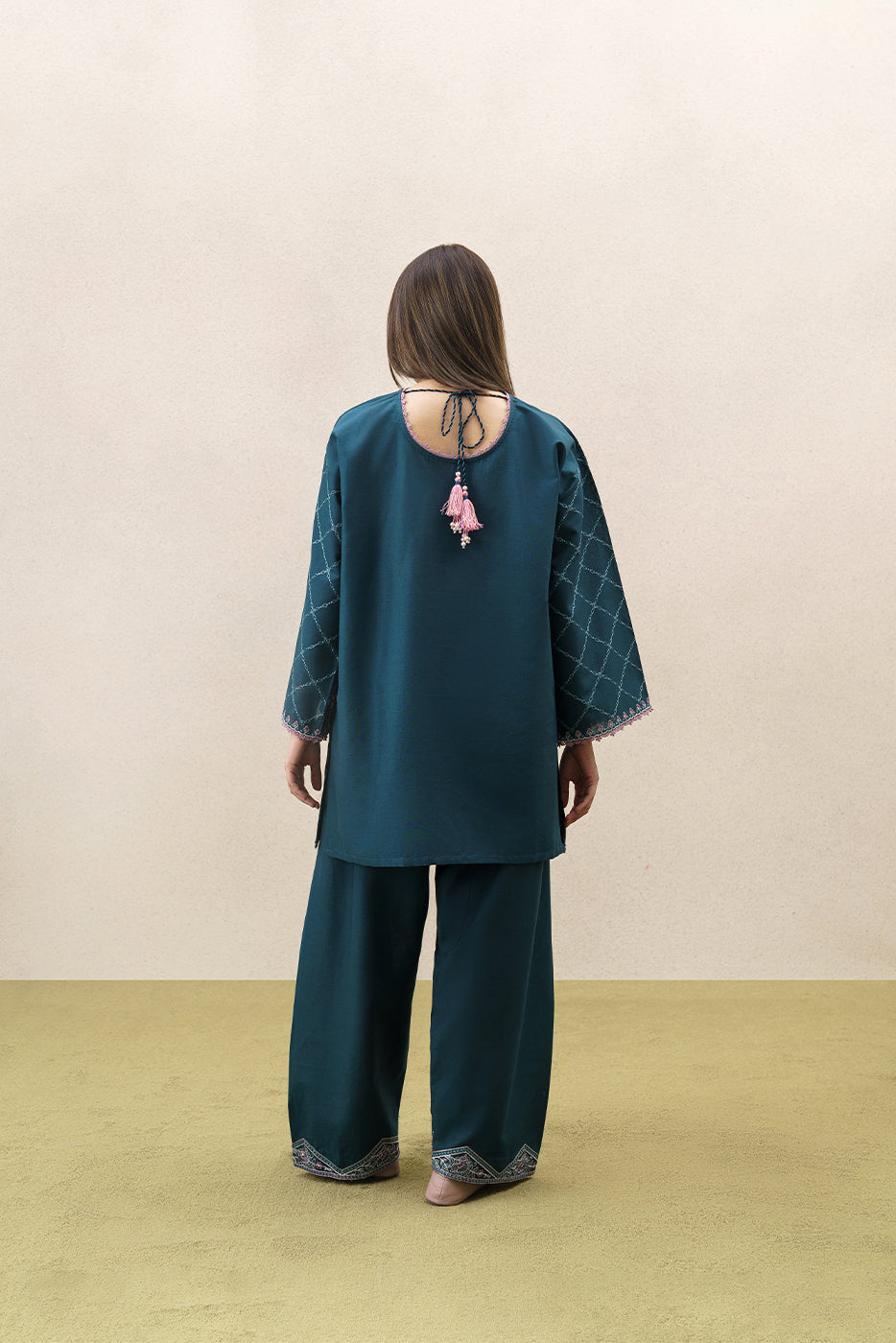 2 PIECE EMBROIDERED KHADDAR SUIT-DUSKY SERENADE (UNSTITCHED)