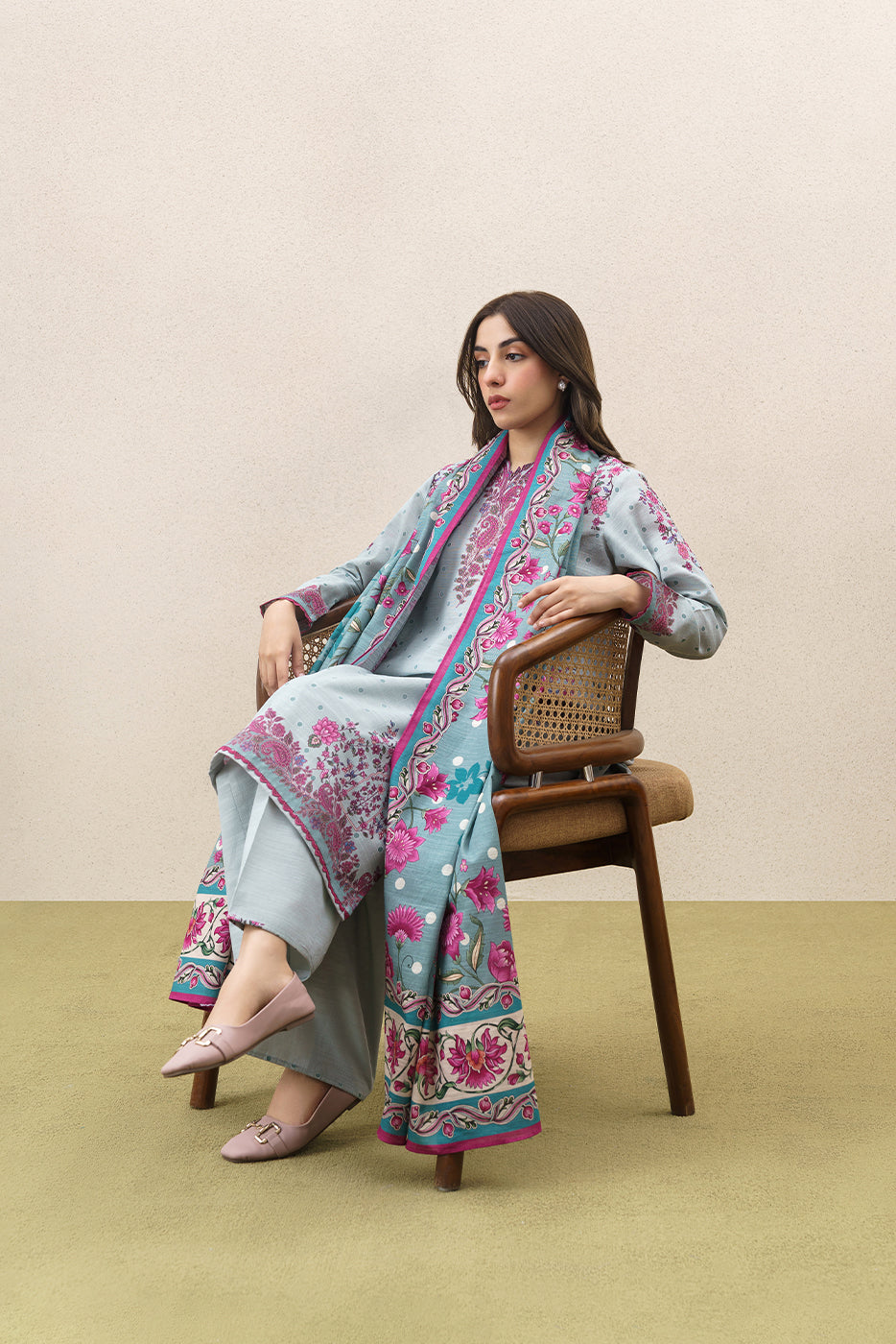 3 PIECE PRINTED KHADDAR SUIT-AUTUMN BREEZE (UNSTITCHED)