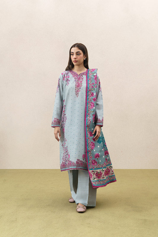 3 PIECE PRINTED KHADDAR SUIT-AUTUMN BREEZE (UNSTITCHED)
