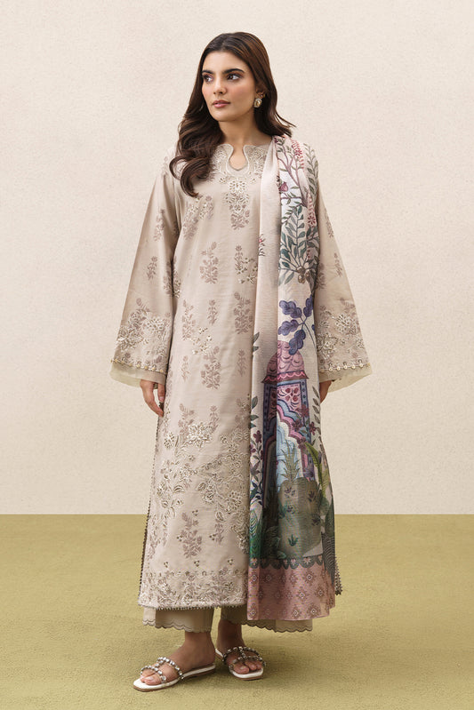 3 PIECE EMBROIDERED YARN DYED JACQUARD SUIT-AURELIA (UNSTITCHED)