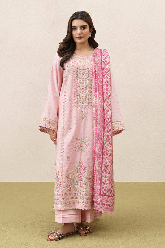 3 PIECE EMBROIDERED YARN DYED JACQUARD SUIT-ETHEREAL BLUSH (UNSTITCHED)