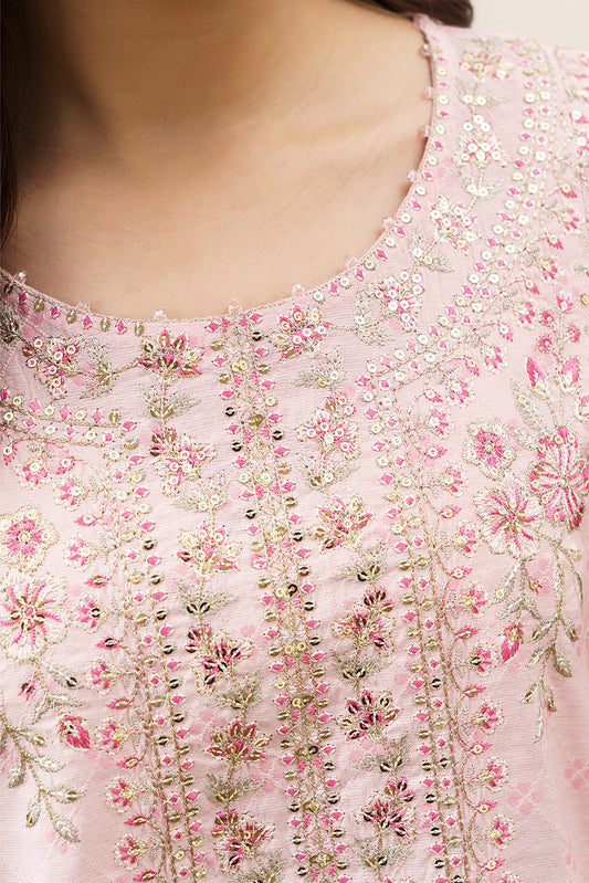 3 PIECE EMBROIDERED YARN DYED JACQUARD SUIT-ETHEREAL BLUSH (UNSTITCHED)