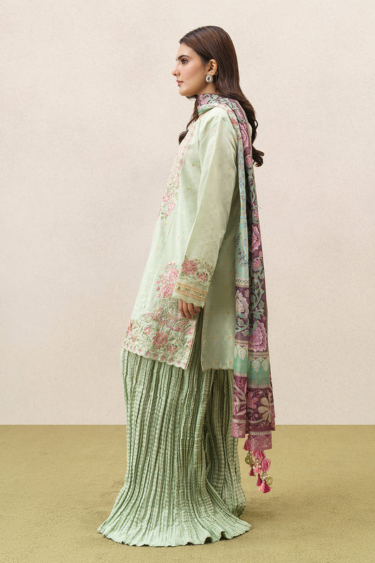 3 PIECE EMBROIDERED YARN DYED JACQUARD SUIT-CELADON MIST (UNSTITCHED)