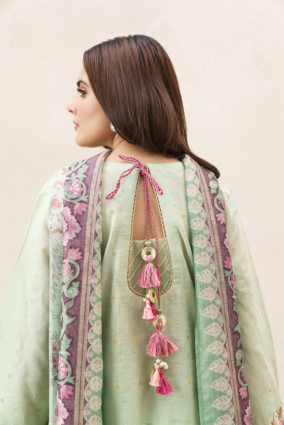 3 PIECE EMBROIDERED YARN DYED JACQUARD SUIT-CELADON MIST (UNSTITCHED)