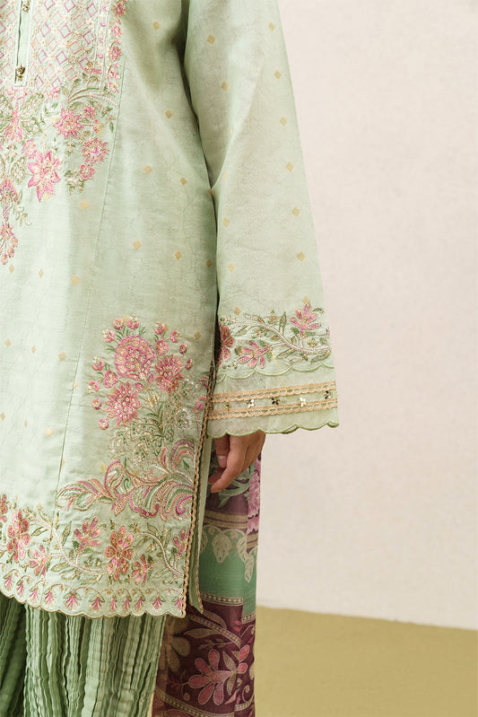 3 PIECE EMBROIDERED YARN DYED JACQUARD SUIT-CELADON MIST (UNSTITCHED)