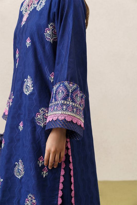 3 PIECE EMBROIDERED YARN DYED JACQUARD SUIT-BLUE OCEAN (UNSTITCHED)