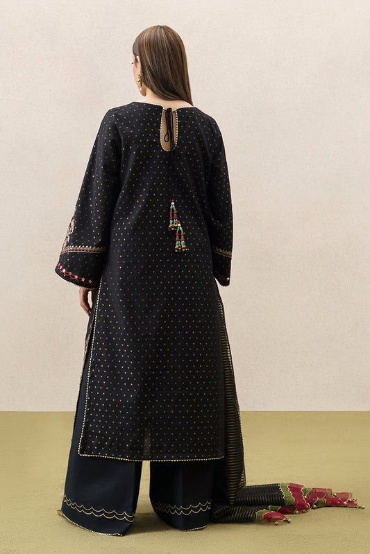 3 PIECE EMBROIDERED YARN DYED JACQUARD SUIT-GARNET GRACE (UNSTITCHED)