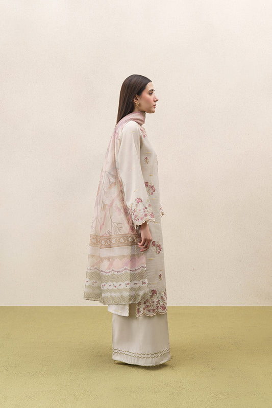 3 PIECE EMBROIDERED YARN DYED JACQUARD SUIT-SERENA GOLD (UNSTITCHED)