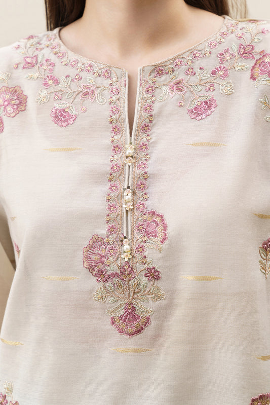3 PIECE EMBROIDERED YARN DYED JACQUARD SUIT-SERENA GOLD (UNSTITCHED)