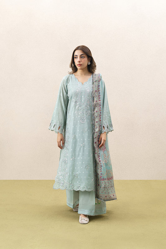 3 PIECE EMBROIDERED YARN DYED JACQUARD SUIT-FLORAL SYMPHONY (UNSTITCHED)