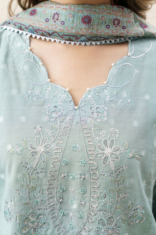 3 PIECE EMBROIDERED YARN DYED JACQUARD SUIT-FLORAL SYMPHONY (UNSTITCHED)
