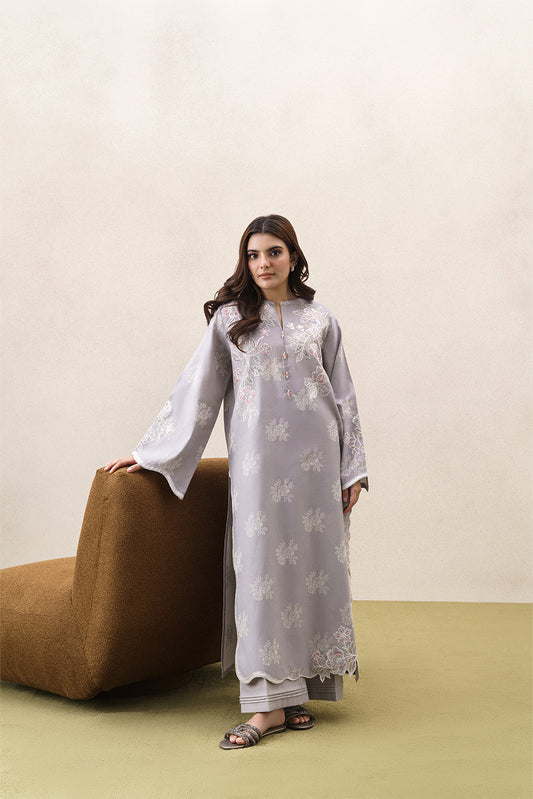 2 PIECE EMBROIDERED YARN DYED JACQUARD SUIT-PEARL HAZE (UNSTITCHED)