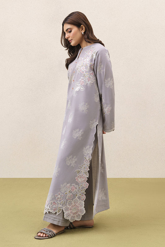 2 PIECE EMBROIDERED YARN DYED JACQUARD SUIT-PEARL HAZE (UNSTITCHED)