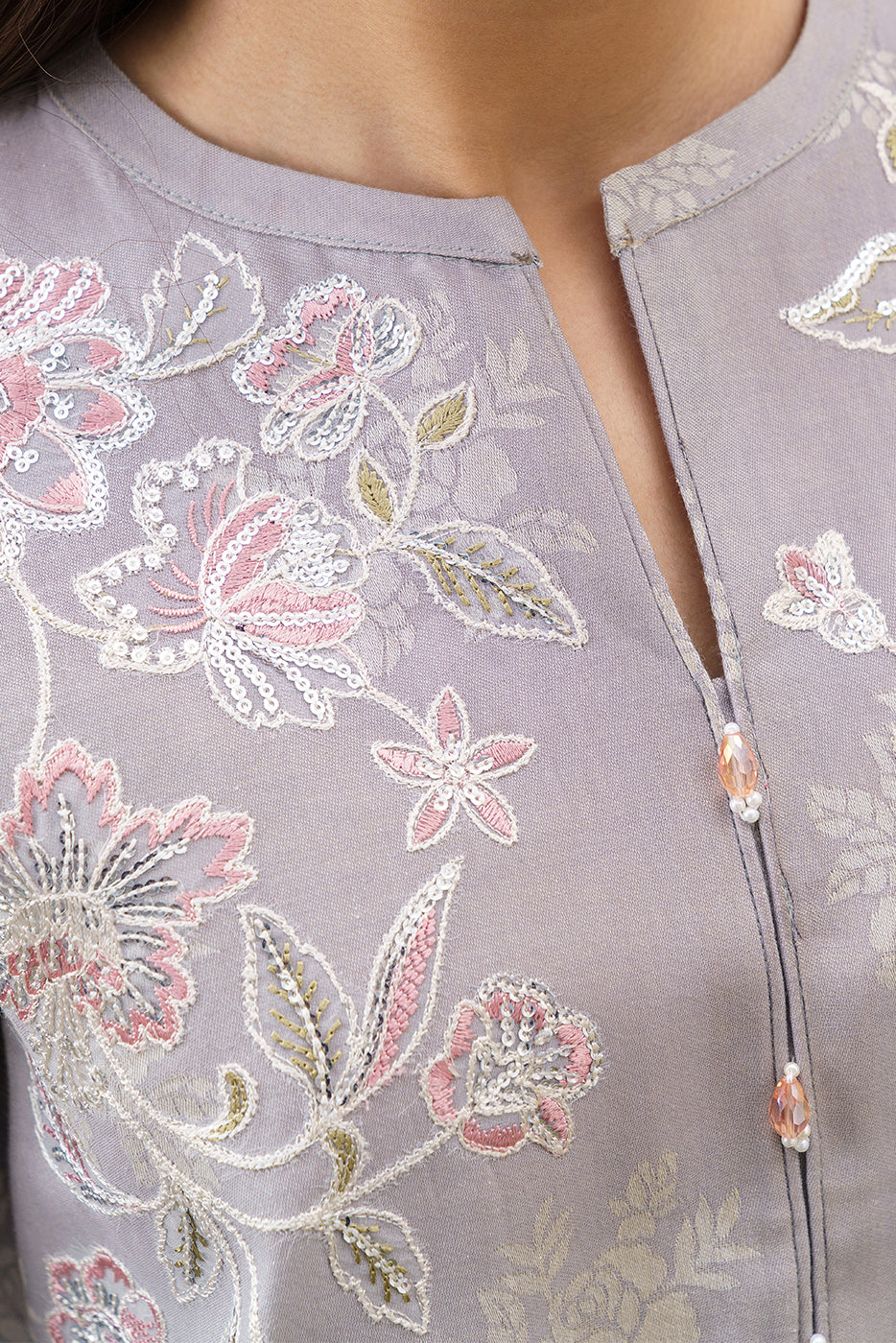 2 PIECE EMBROIDERED YARN DYED JACQUARD SUIT-PEARL HAZE (UNSTITCHED)