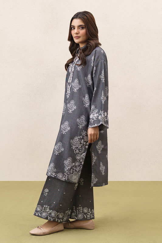 2 PIECE EMBROIDERED YARN DYED JACQUARD SUIT-TAUPE GRAY (UNSTITCHED)