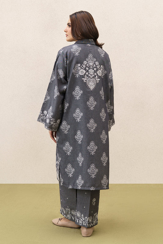 2 PIECE EMBROIDERED YARN DYED JACQUARD SUIT-TAUPE GRAY (UNSTITCHED)