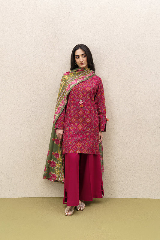 3 PIECE PRINTED KHADDAR SUIT-ORNATE HAZE (UNSTITCHED)