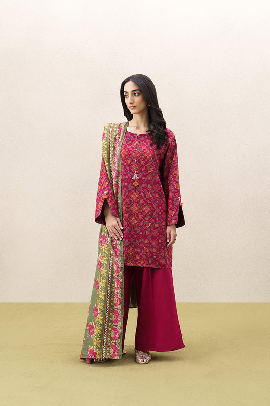 3 PIECE PRINTED KHADDAR SUIT-ORNATE HAZE (UNSTITCHED)