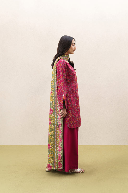 3 PIECE PRINTED KHADDAR SUIT-ORNATE HAZE (UNSTITCHED)