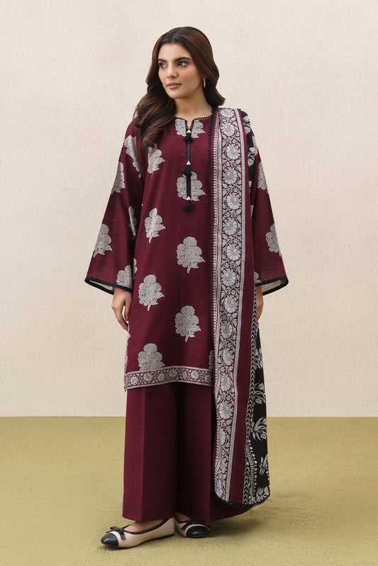 3 PIECE PRINTEDED SLUB KHADDAR SUIT-REGAL WEAVE (UNSTITCHED)