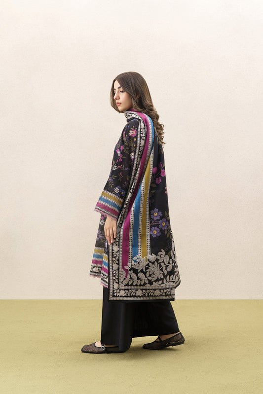 3 PIECE PRINTED SLUB KHADDAR SUIT-RAVEN BLOOM (UNSTITCHED)