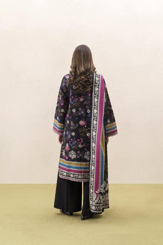 3 PIECE PRINTED SLUB KHADDAR SUIT-RAVEN BLOOM (UNSTITCHED)