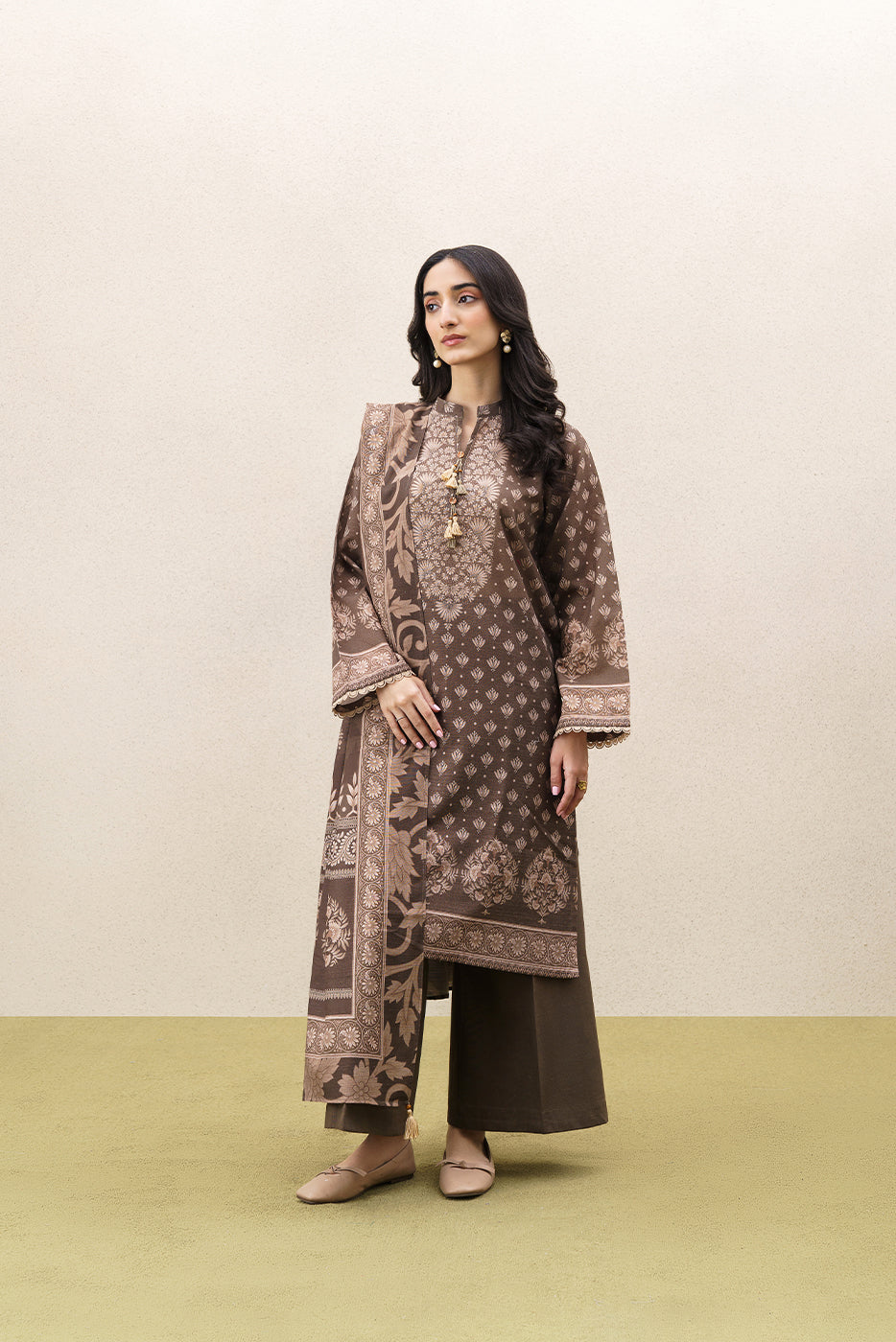 3 PIECE PRINTED KHADDAR SUIT-SHADOW BREEZE (UNSTITCHED)