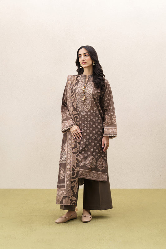 3 PIECE PRINTED KHADDAR SUIT-SHADOW BREEZE (UNSTITCHED)