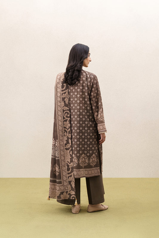 3 PIECE PRINTED KHADDAR SUIT-SHADOW BREEZE (UNSTITCHED)
