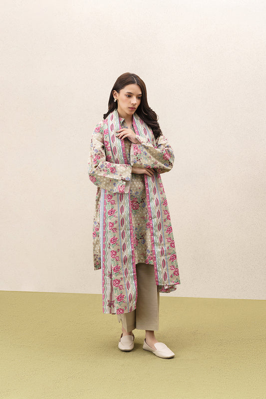 3 PIECE PRINTED KHADDAR SUIT-AUTUMN BREEZE (UNSTITCHED)