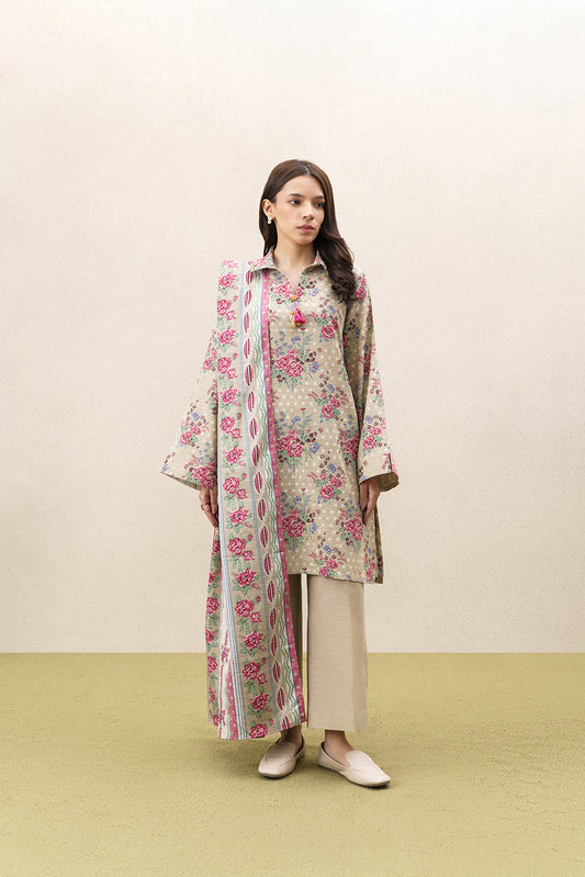 3 PIECE PRINTED KHADDAR SUIT-AUTUMN BREEZE (UNSTITCHED)