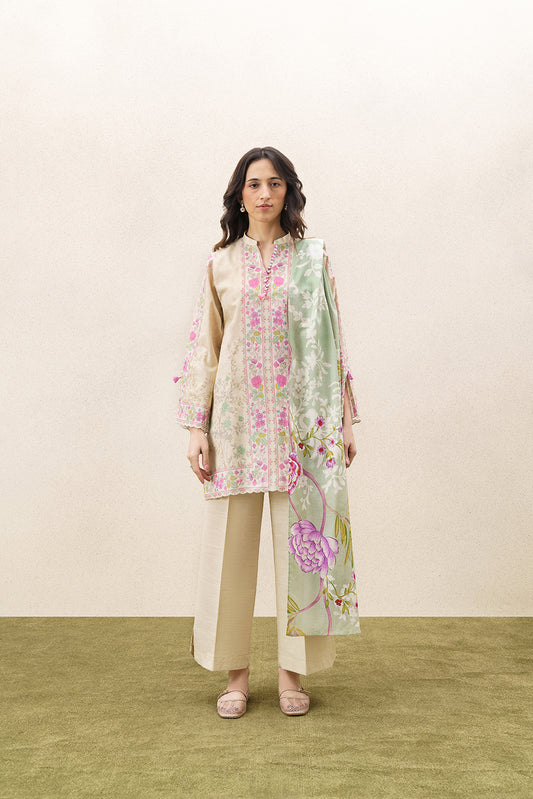 3 PIECE PRINTED KHADDAR SUIT-SERENCE CHINTZ (UNSTITCHED)