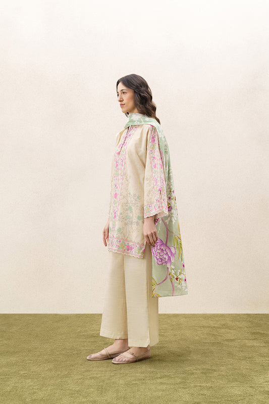 3 PIECE PRINTED KHADDAR SUIT-SERENCE CHINTZ (UNSTITCHED)