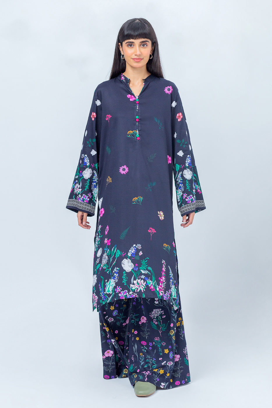 2 PIECE - PRINTED LINEN SUIT - BLOOMING FIELD (UNSTITCHED) - BEECHTREE