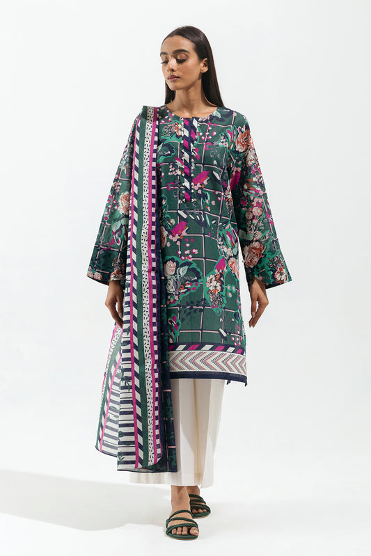 2 PIECE - PRINTED LAWN SUIT - CHINTZ FIELDS (UNSTITCHED)