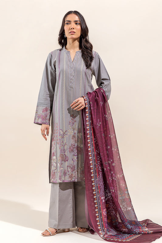 3 PIECE EMBROIDERED LAWN SUIT-CLOUD CURRANT (UNSTITCHED)