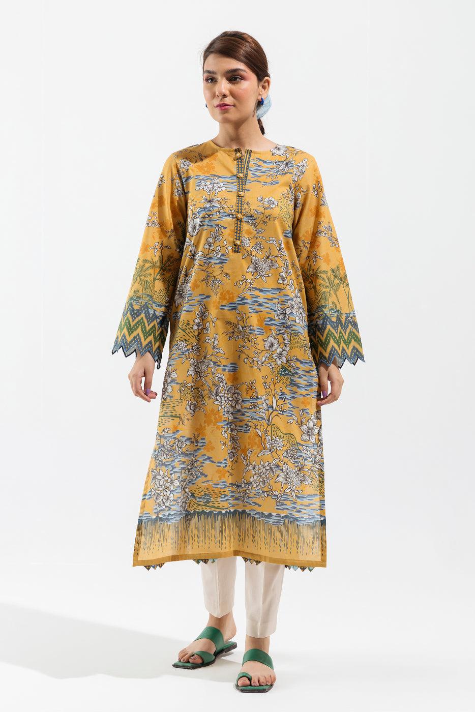 1 PIECE - PRINTED LAWN SHIRT - DANDELION GRACE