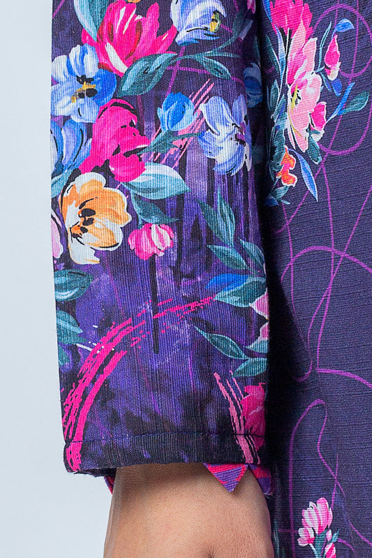 1 PIECE - PRINTED KHADDAR SHIRT - MAJESTIC VIOLET (UNSTITCHED)