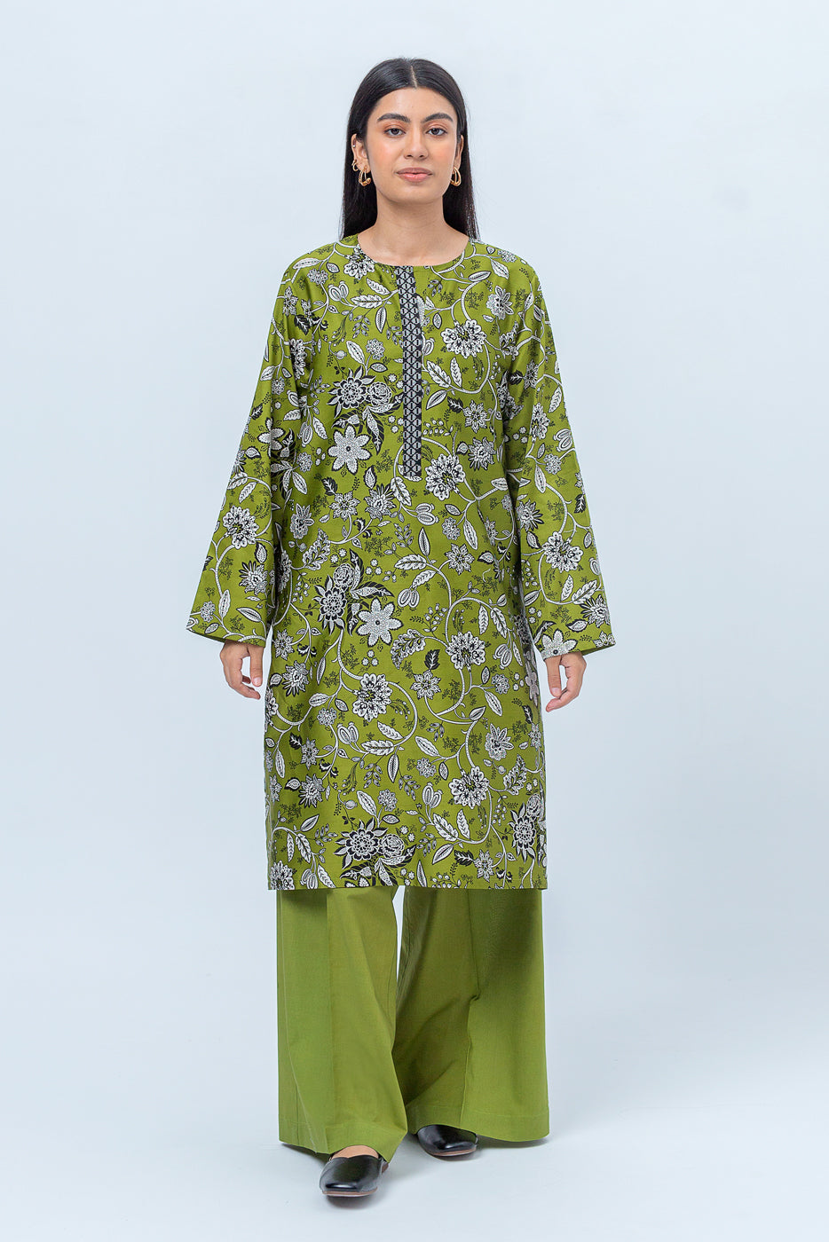 2 PIECE - PRINTED COTTON SATIN SUIT - OLIVE MEADOW (UNSTITCHED) - BEECHTREE