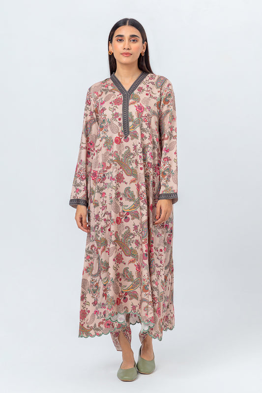 2 PIECE - PRINTED LINEN SUIT - QUARTZ BEIGE (UNSTITCHED)