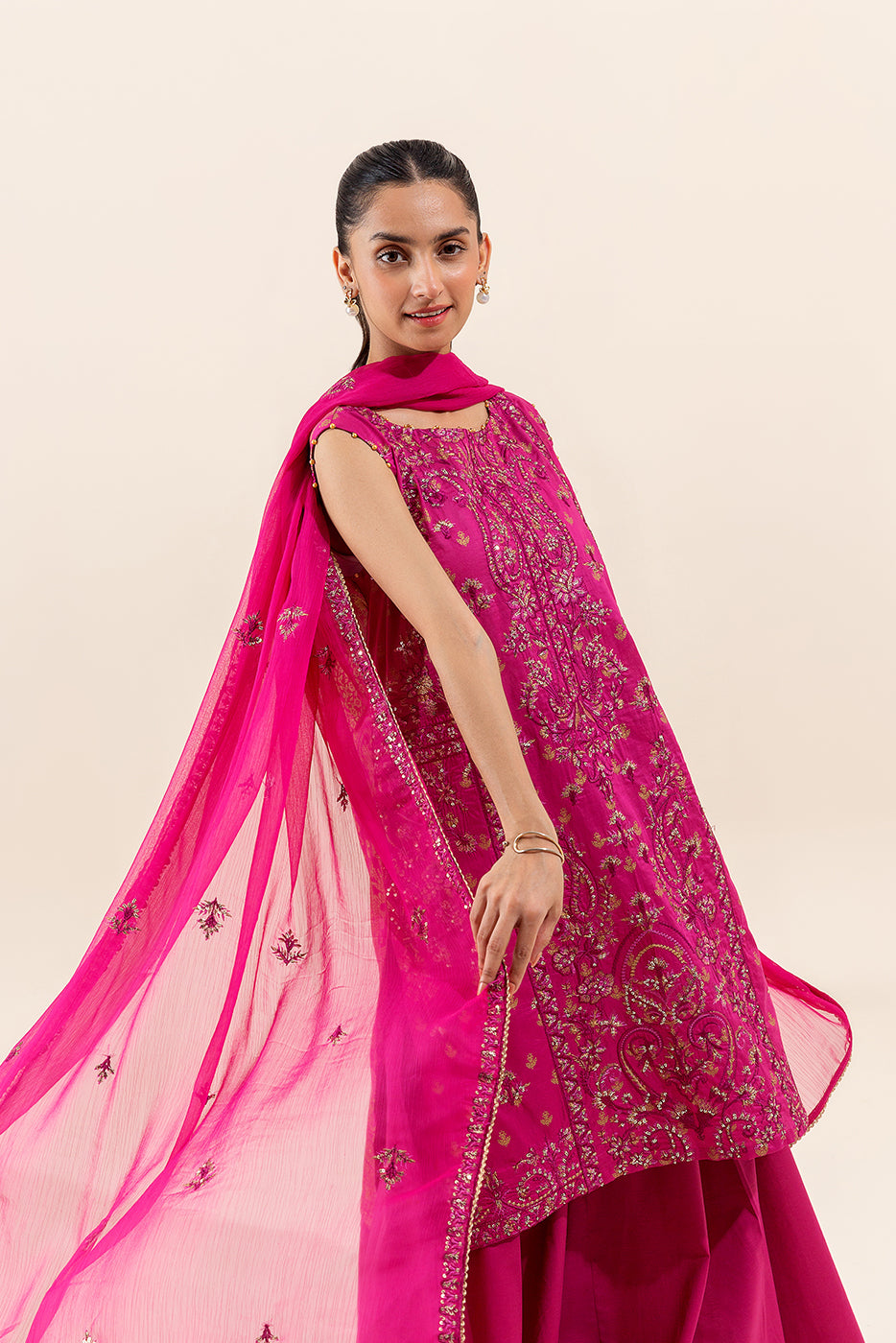 3 PIECE EMBROIDERED LAWN SUIT-FUSCHIA ADORE (UNSTITCHED)