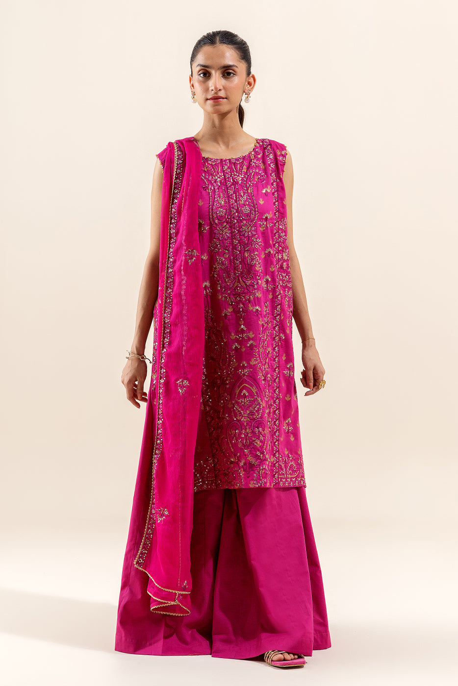 3 PIECE EMBROIDERED LAWN SUIT-FUSCHIA ADORE (UNSTITCHED)
