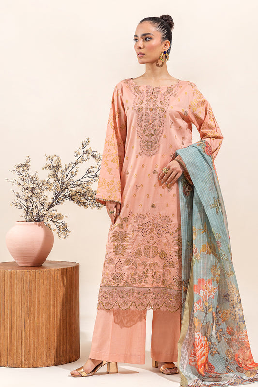 3 PIECE EMBROIDERED LAWN SUIT-ROSETTE DAWN (UNSTITCHED)