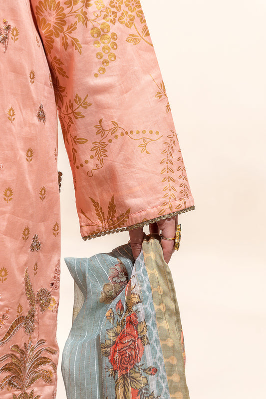 3 PIECE EMBROIDERED LAWN SUIT-ROSETTE DAWN (UNSTITCHED)